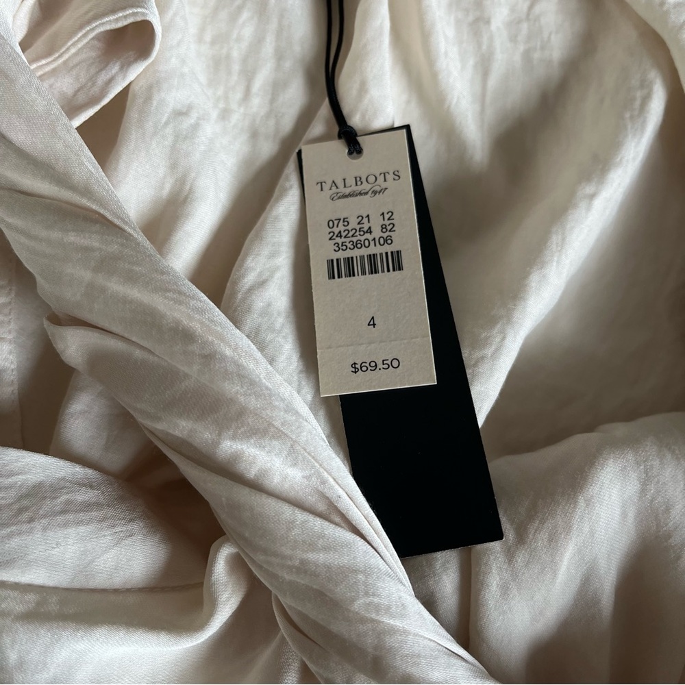 Talbots Cream Ruched Blouse - Picture 6 of 12